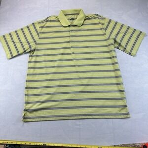 Bollé Golf Polo Shirt Men's XL Green Gray Striped Performance Tech Stretch